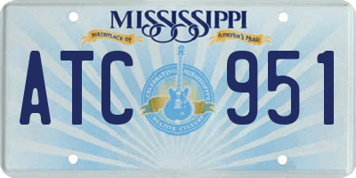 MS license plate ATC951