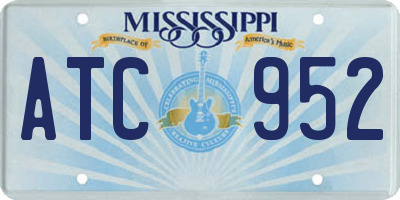MS license plate ATC952