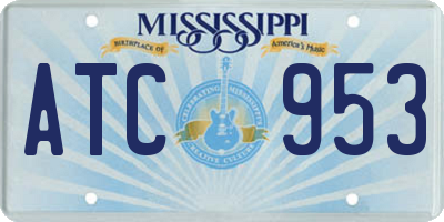 MS license plate ATC953