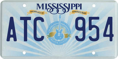 MS license plate ATC954