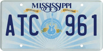 MS license plate ATC961