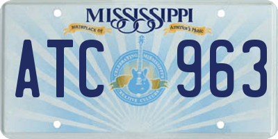 MS license plate ATC963