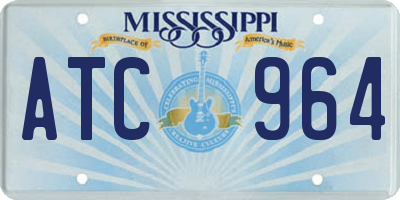 MS license plate ATC964