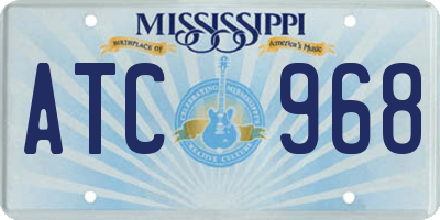 MS license plate ATC968