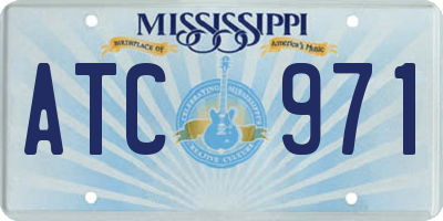 MS license plate ATC971