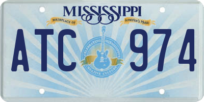 MS license plate ATC974