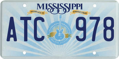 MS license plate ATC978