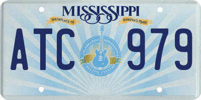 MS license plate ATC979