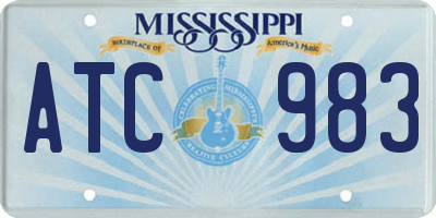 MS license plate ATC983