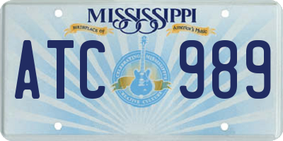 MS license plate ATC989