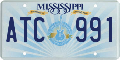 MS license plate ATC991