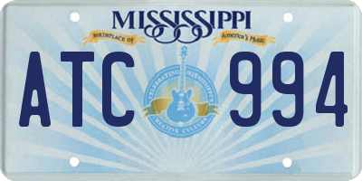 MS license plate ATC994