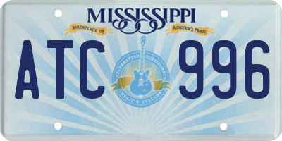 MS license plate ATC996