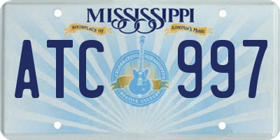 MS license plate ATC997