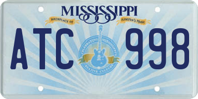 MS license plate ATC998