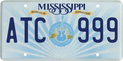 MS license plate ATC999