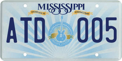 MS license plate ATD005