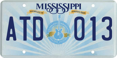 MS license plate ATD013