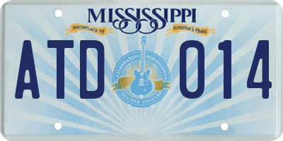 MS license plate ATD014