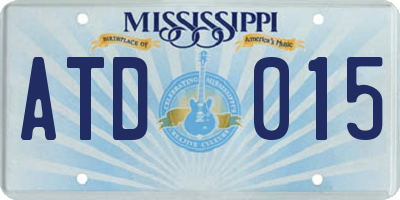 MS license plate ATD015