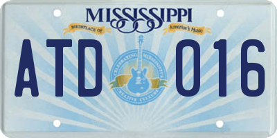 MS license plate ATD016