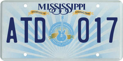 MS license plate ATD017