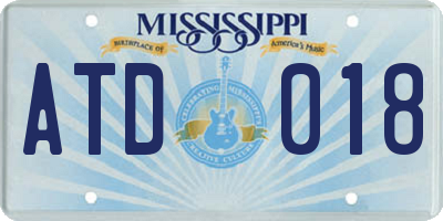 MS license plate ATD018