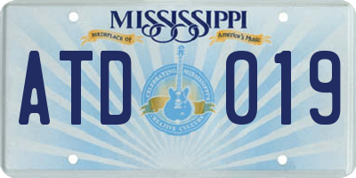 MS license plate ATD019