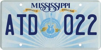 MS license plate ATD022