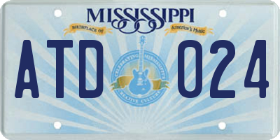 MS license plate ATD024