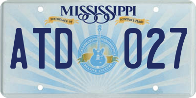 MS license plate ATD027
