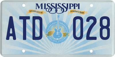 MS license plate ATD028