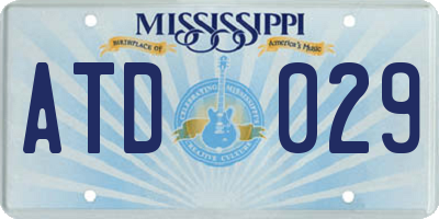 MS license plate ATD029