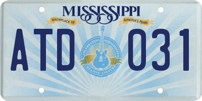 MS license plate ATD031