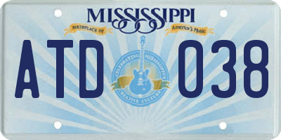 MS license plate ATD038