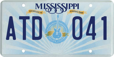 MS license plate ATD041