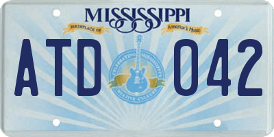 MS license plate ATD042
