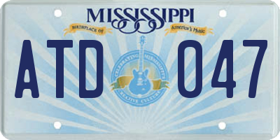 MS license plate ATD047