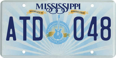 MS license plate ATD048