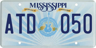 MS license plate ATD050