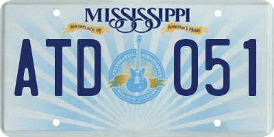 MS license plate ATD051