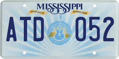 MS license plate ATD052