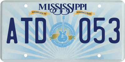 MS license plate ATD053