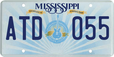 MS license plate ATD055
