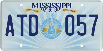 MS license plate ATD057