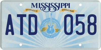 MS license plate ATD058