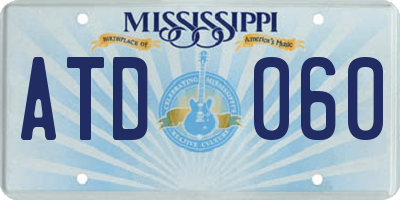 MS license plate ATD060