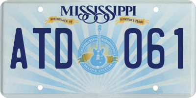 MS license plate ATD061
