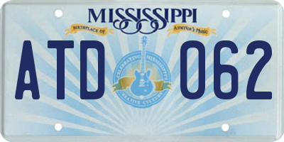 MS license plate ATD062