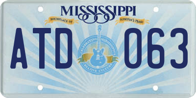 MS license plate ATD063